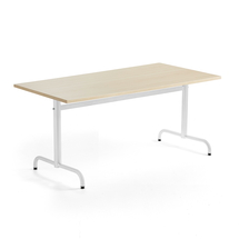 Stůl PLURAL, 1600x800x720 mm, akustická HPL deska, bříza, bílá