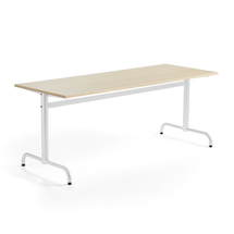 Stůl PLURAL, 1800x700x720 mm, akustická HPL deska, bříza, bílá