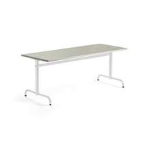 Stůl PLURAL, 1800x700x720 mm, linoleum, šedá, bílá