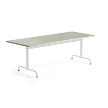 Stůl PLURAL, 1800x800x720 mm, linoleum, šedá, bílá