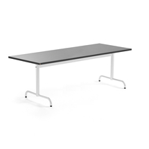 Stůl PLURAL, 1800x800x720 mm, linoleum, tmavě šedá, bílá