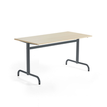 Stůl PLURAL, 1400x700x720 mm, akustická HPL deska, bříza, antracitově šedá