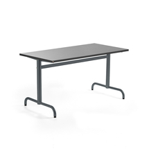 Stůl PLURAL, 1400x700x720 mm, linoleum, tmavě šedá, antracitově šedá