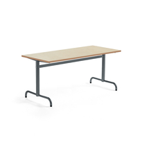 Stůl PLURAL, 1600x700x720 mm, linoleum, béžová, antracitově šedá