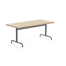 Stůl PLURAL, 1600x800x720 mm, linoleum, béžová, antracitově šedá