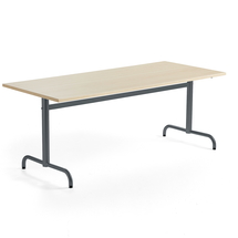 Stůl PLURAL, 1800x800x720 mm, akustická HPL deska, bříza, antracitově šedá
