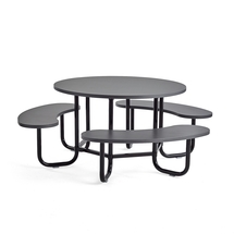 Stůl s lavicemi OCTO, černá konstrukce, antracitově šedá