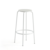 Barová židle TIMMY, výška 730 mm, bílé nohy, bílý sedák