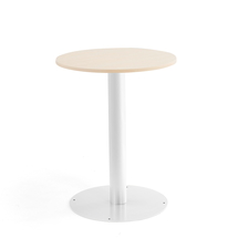 Kulatý stůl ALVA, Ø700x900 mm, bříza, bílá