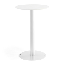 Barový stůl ALVA, Ø700x1100 mm, bílá, bílá