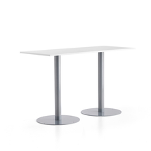 Barový stůl ALVA, 1800x800x1100 mm, stříbrná, bílá