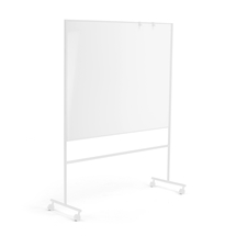 Mobilní bílá tabule EMMA, oboustranná, 1500x1200 mm, bílý rám