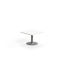 Konferenční stolek ALVA, 700x700x500 mm, upevnitelný, vysokotlaký laminát, stříbrná/bílá