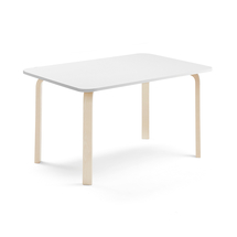 Stůl ELTON, 1200x700x640 mm, bříza, akustická HPL deska, bílá