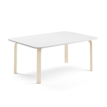 Stůl ELTON, 1400x700x530 mm, bříza, akustická HPL deska, bílá