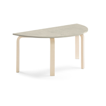 Stůl ELTON, půlkruh, 1200x600x530 mm, bříza, akustické linoleum, šedá
