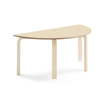 Stůl ELTON, půlkruh, 1200x600x530 mm, bříza, akustické linoleum, béžová