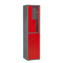 Šatní skříňka MINI Z, 1 sekce, 500 mm, červené dveře