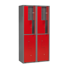 Šatní skříňka MINI Z, 2 sekce, 1000 mm, červené dveře